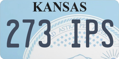 KS license plate 273IPS