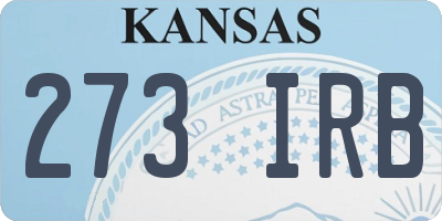 KS license plate 273IRB