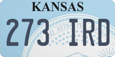 KS license plate 273IRD