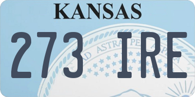 KS license plate 273IRE