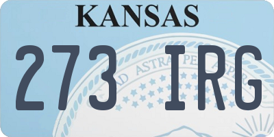 KS license plate 273IRG