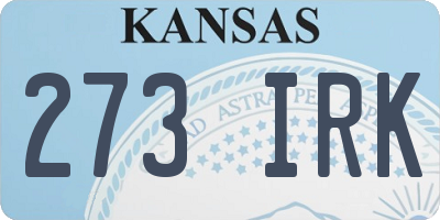 KS license plate 273IRK