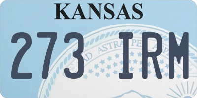 KS license plate 273IRM