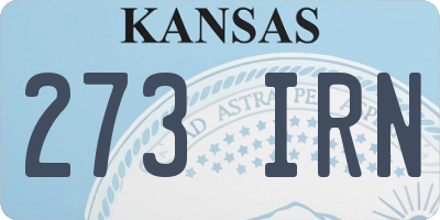 KS license plate 273IRN