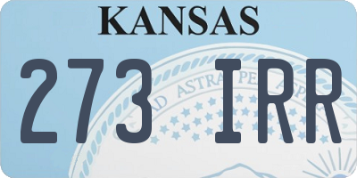 KS license plate 273IRR