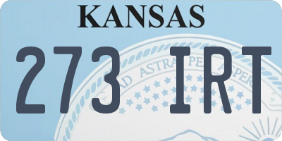 KS license plate 273IRT