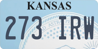 KS license plate 273IRW