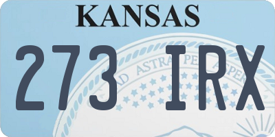 KS license plate 273IRX