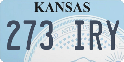 KS license plate 273IRY