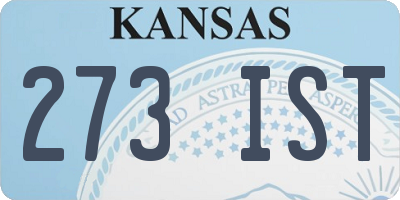 KS license plate 273IST
