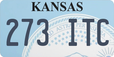 KS license plate 273ITC