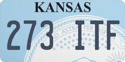 KS license plate 273ITF