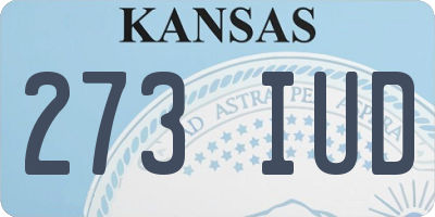 KS license plate 273IUD