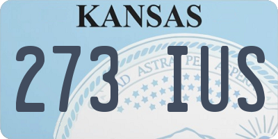 KS license plate 273IUS