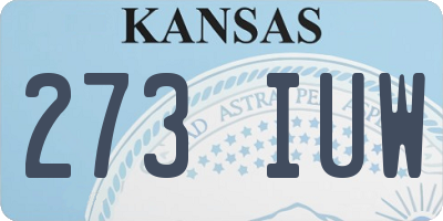 KS license plate 273IUW