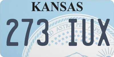 KS license plate 273IUX