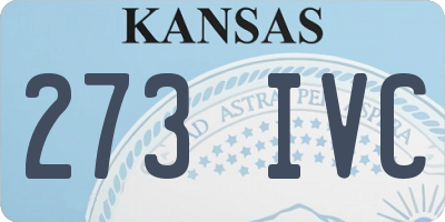 KS license plate 273IVC