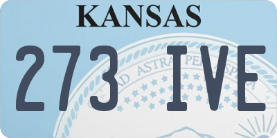 KS license plate 273IVE