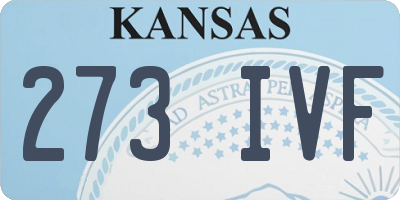 KS license plate 273IVF