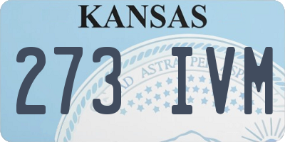 KS license plate 273IVM