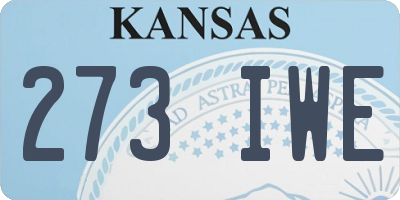 KS license plate 273IWE
