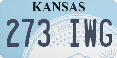 KS license plate 273IWG