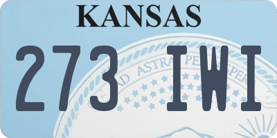 KS license plate 273IWI