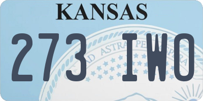 KS license plate 273IWO