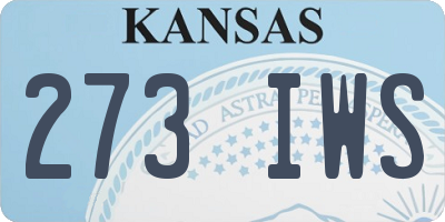 KS license plate 273IWS