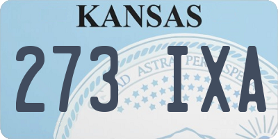 KS license plate 273IXA