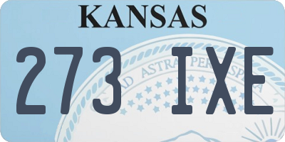 KS license plate 273IXE