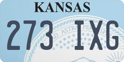 KS license plate 273IXG
