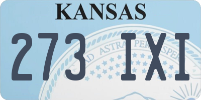 KS license plate 273IXI
