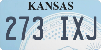 KS license plate 273IXJ
