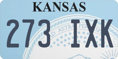 KS license plate 273IXK