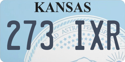 KS license plate 273IXR