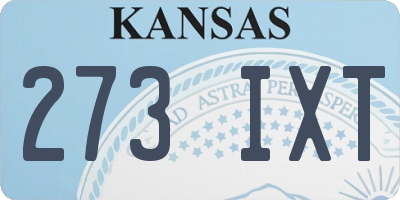 KS license plate 273IXT