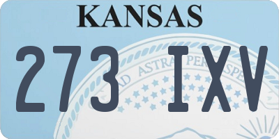 KS license plate 273IXV