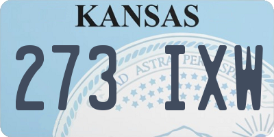 KS license plate 273IXW