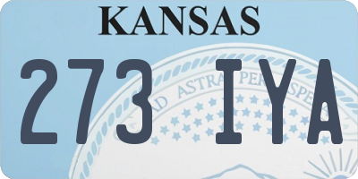 KS license plate 273IYA