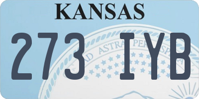 KS license plate 273IYB