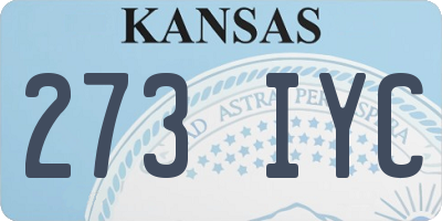 KS license plate 273IYC