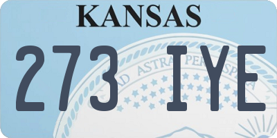 KS license plate 273IYE