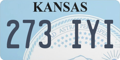 KS license plate 273IYI