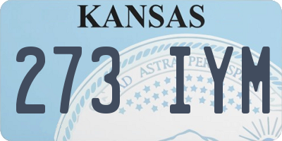 KS license plate 273IYM