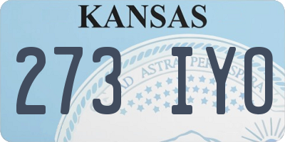 KS license plate 273IYO