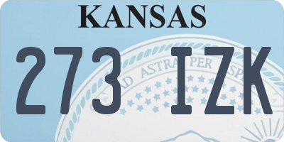 KS license plate 273IZK