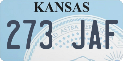 KS license plate 273JAF