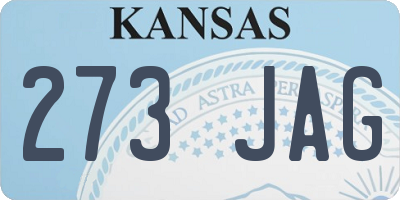 KS license plate 273JAG