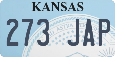 KS license plate 273JAP